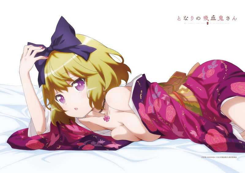 Ms. Vampire Who Lives In My Neighborhood Original Illustration B2 Horizontal Tapestry: Elly Kimono image 2