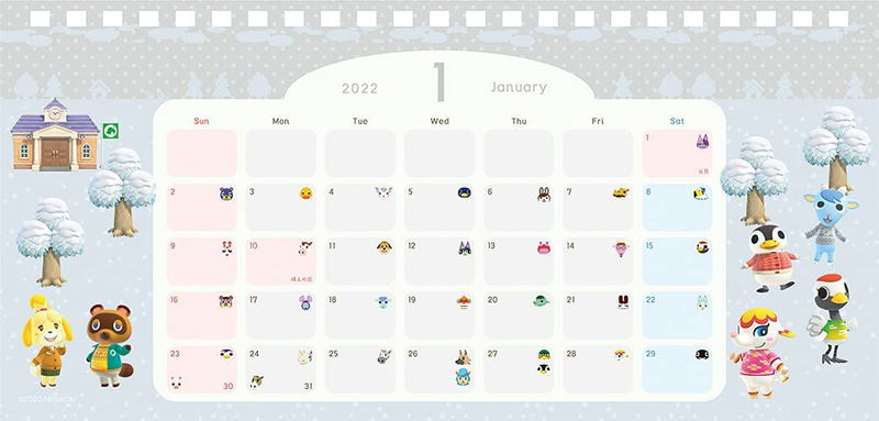 Animal Crossing: New Horizons Desktop Calendar 2022 image 2