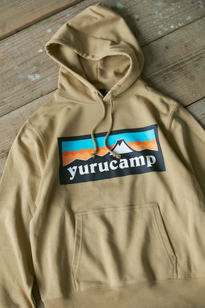 Yuru Camp - Mount Fuji Logo Hoodie Sand Khaki (L Size)_