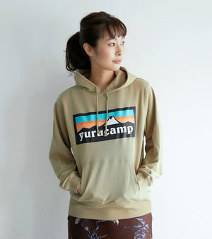 Yuru Camp - Mount Fuji Logo Hoodie Sand Khaki (L Size)_