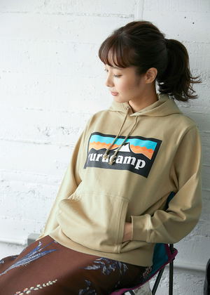 Yuru Camp - Mount Fuji Logo Hoodie Sand Khaki (L Size)_