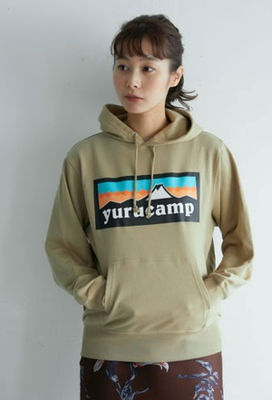 Yuru Camp - Mount Fuji Logo Hoodie Sand Khaki (L Size)_