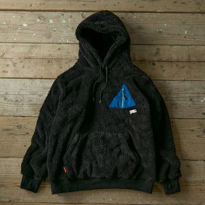 Yuru Camp - Wilderness Experience Collaboration Tent Pocket Boa Hoodie Black (L Size)_