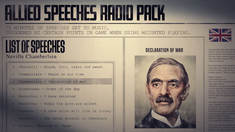 Hearts of Iron IV: Allied Speeches Pack (DLC) <span class="ext" style="background-color: #B0000F; color: #FFFFFF;">DLC</span> <span class="ext" style="background-color: #2a475e; color: #FFFFFF;">STEAM</span> <span class="ext ext_digital">digital</span> image 2