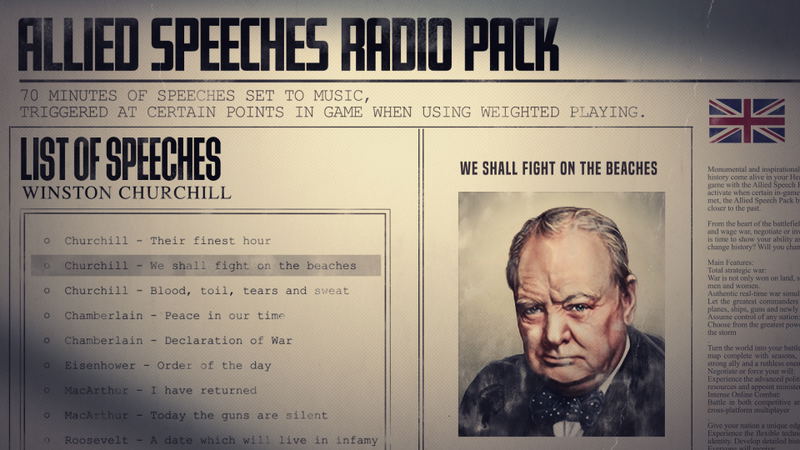 Hearts of Iron IV: Allied Speeches Pack (DLC) <span class="ext" style="background-color: #B0000F; color: #FFFFFF;">DLC</span> <span class="ext" style="background-color: #2a475e; color: #FFFFFF;">STEAM</span> <span class="ext ext_digital">digital</span> image 3