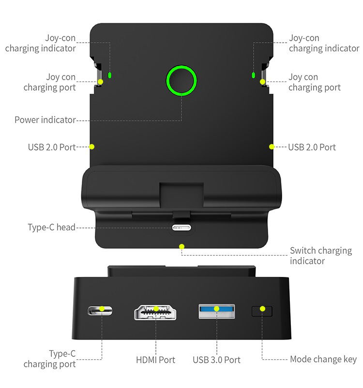 MC-NS035 Charging Dock & TV Adapter for Nintendo Switch image 2