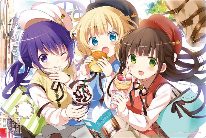 Bushiroad Rubber Mat Collection V2 Vol. 198 Gochumon Wa Usagi Desu Ka? Bloom: Rize & Syaro & Chiya image 1