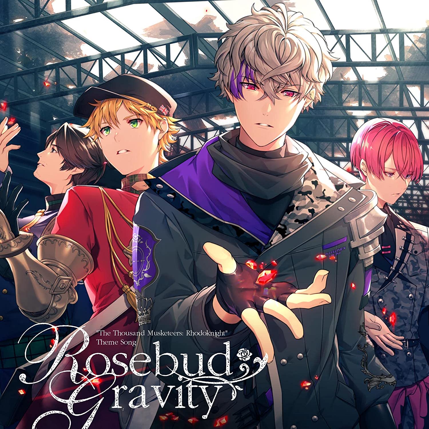 The Thousand Musketeers: Rhodoknight Game Theme Song: Rosebud Gravity  (Kentaro Kumagaya, Yuya Hirose, Taku Yashiro, Hinata Tadokoro)