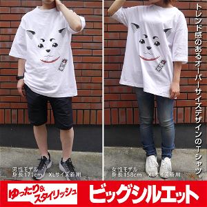 Gintama Sadaharu Face Big Silhouette T-shirt White (L Size)