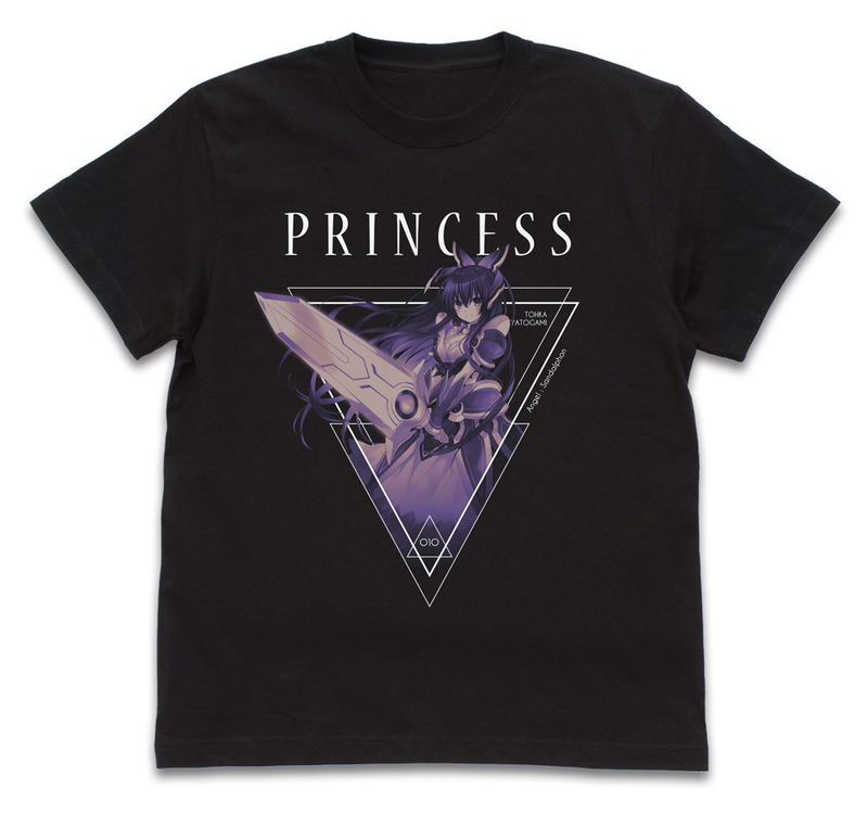 Date A Live Light Novel Version Princess - Tohka Yatogami T-shirt Black (M Size) image 1