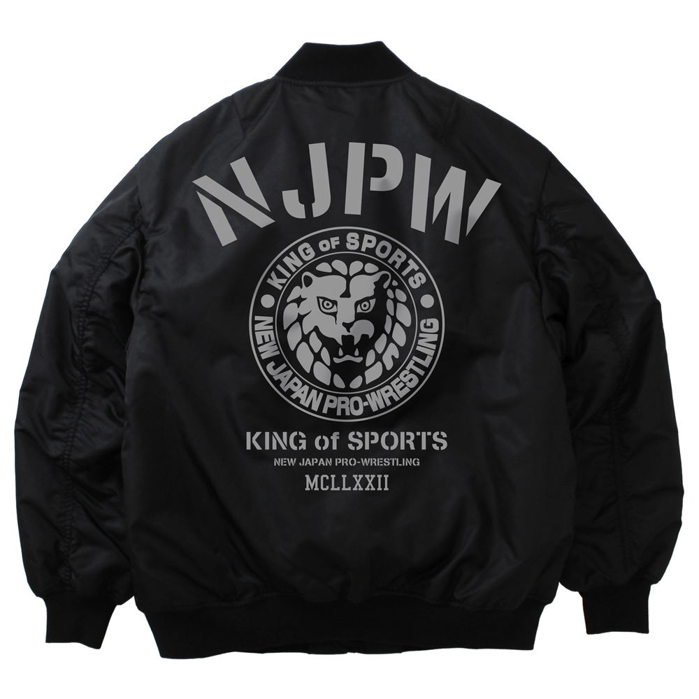 New Japan Pro-Wrestling: Lion Mark MA-1 Jacket Black (L Size)