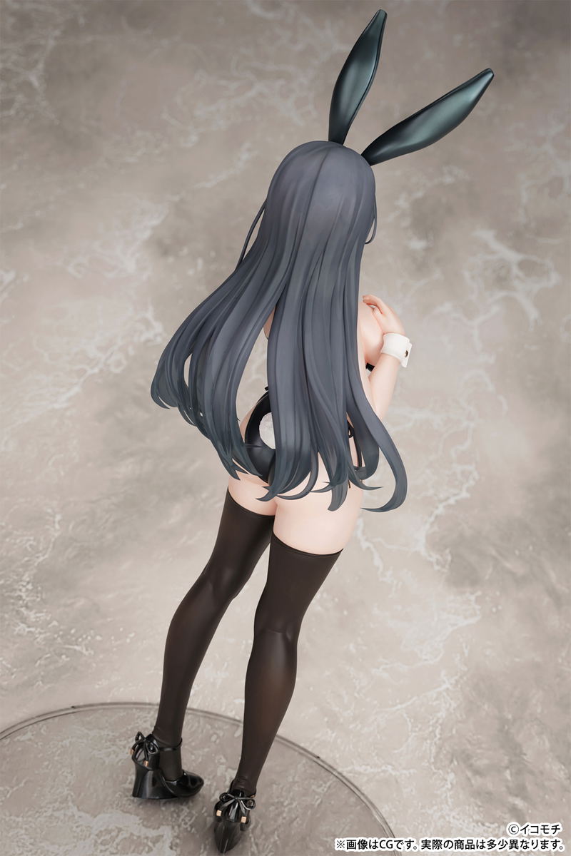 Icomochi Original Illustration 1/7 Scale Pre-Painted Figure: Black Bunny Kouhai-chan Unmasked Ver. image 10