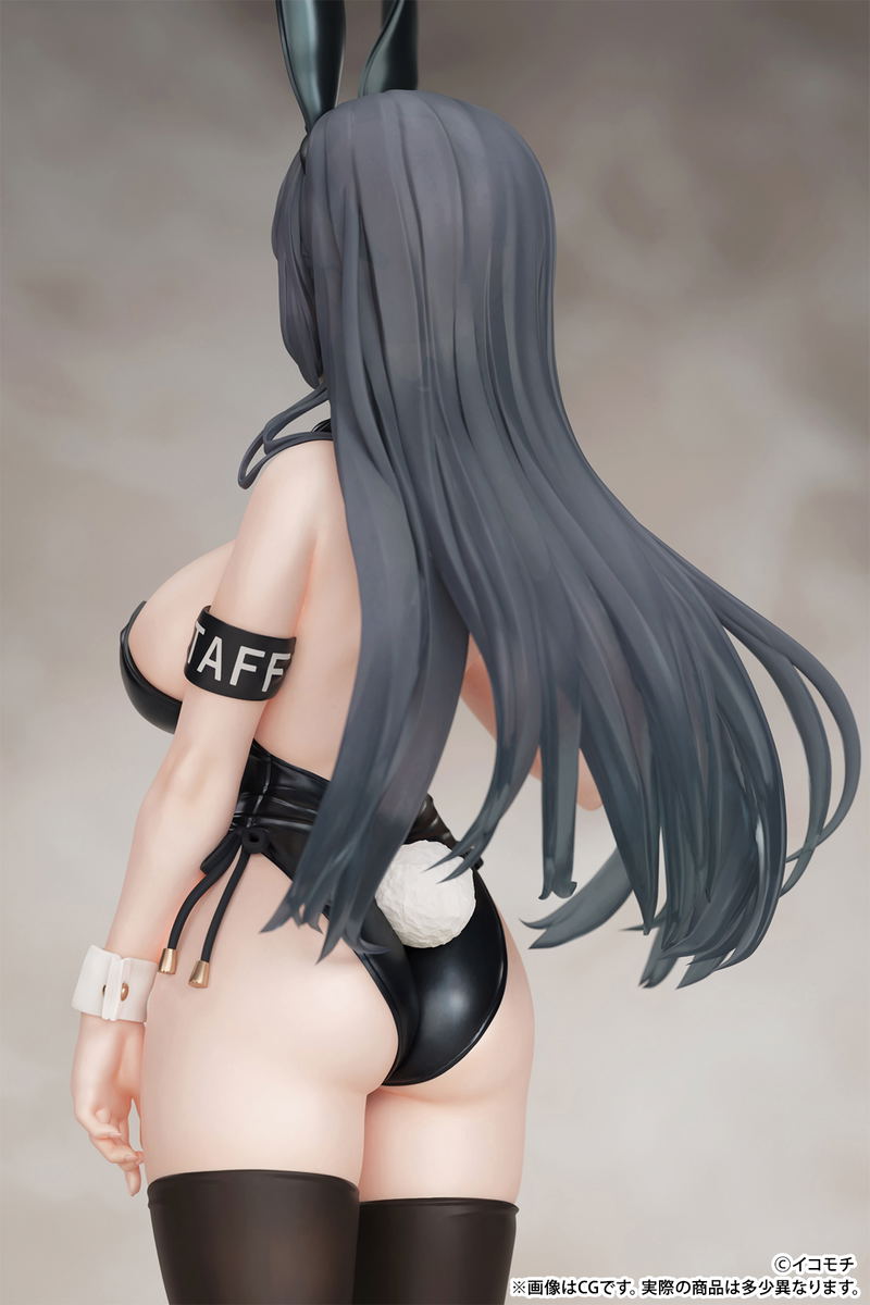 Icomochi Original Illustration 1/7 Scale Pre-Painted Figure: Black Bunny Kouhai-chan Unmasked Ver. image 11