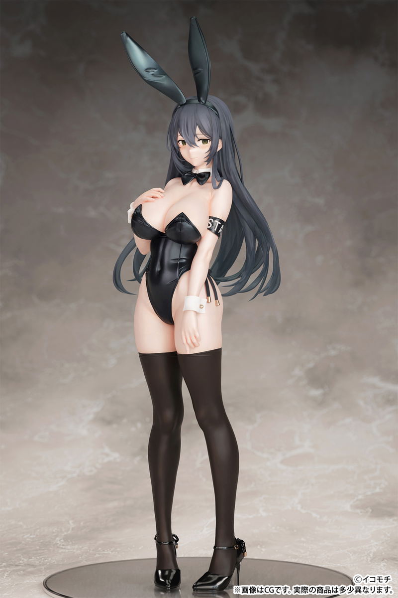 Icomochi Original Illustration 1/7 Scale Pre-Painted Figure: Black Bunny Kouhai-chan Unmasked Ver. image 2