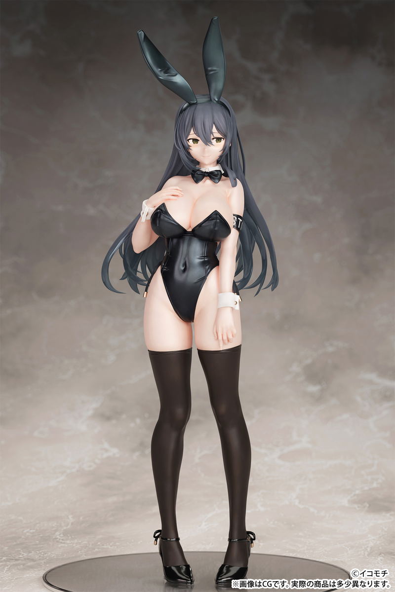 Icomochi Original Illustration 1/7 Scale Pre-Painted Figure: Black Bunny Kouhai-chan Unmasked Ver. image 3