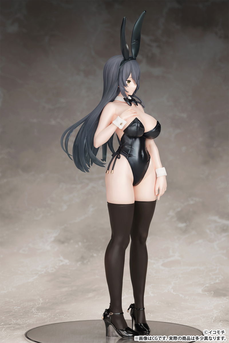Icomochi Original Illustration 1/7 Scale Pre-Painted Figure: Black Bunny Kouhai-chan Unmasked Ver. image 4