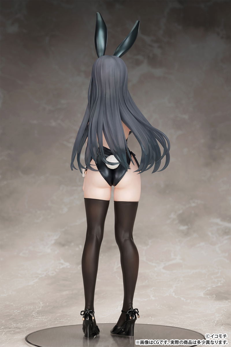 Icomochi Original Illustration 1/7 Scale Pre-Painted Figure: Black Bunny Kouhai-chan Unmasked Ver. image 6