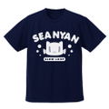 Slow Loop Sea Nyan Dry T-shirt Navy (L Size) thumbnail 1