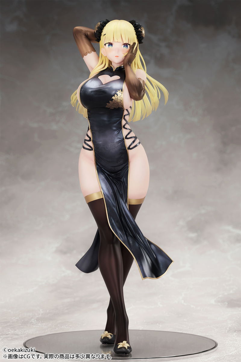 Oekakizuki Original Illustration 1/7 Scale Pre-Painted Figure: China Girl Black Ver. image 2