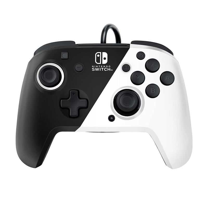 PDP Faceoff Deluxe + Audio Wired Controller for Nintendo Switch (Black/White) image 1