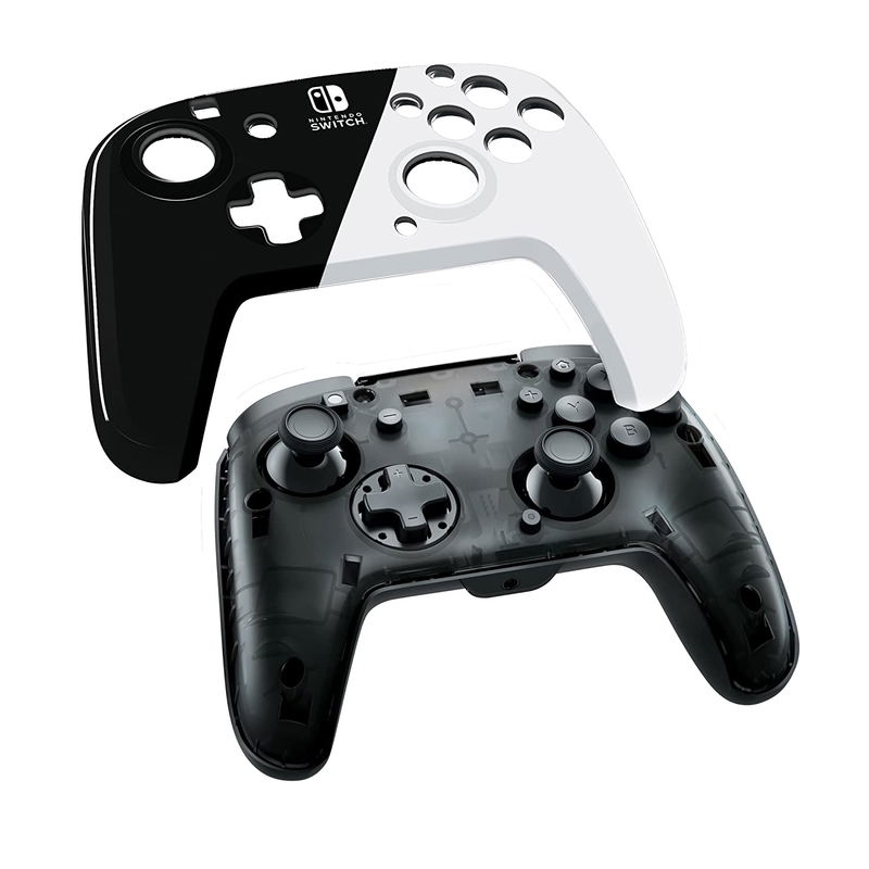 PDP Faceoff Deluxe + Audio Wired Controller for Nintendo Switch (Black/White) image 2