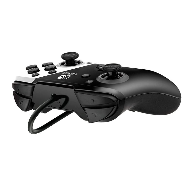 PDP Faceoff Deluxe + Audio Wired Controller for Nintendo Switch (Black/White) image 3