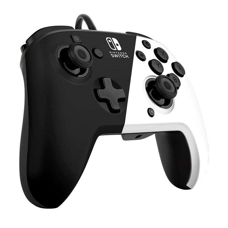 PDP Faceoff Deluxe + Audio Wired Controller for Nintendo Switch (Black/White) image 6