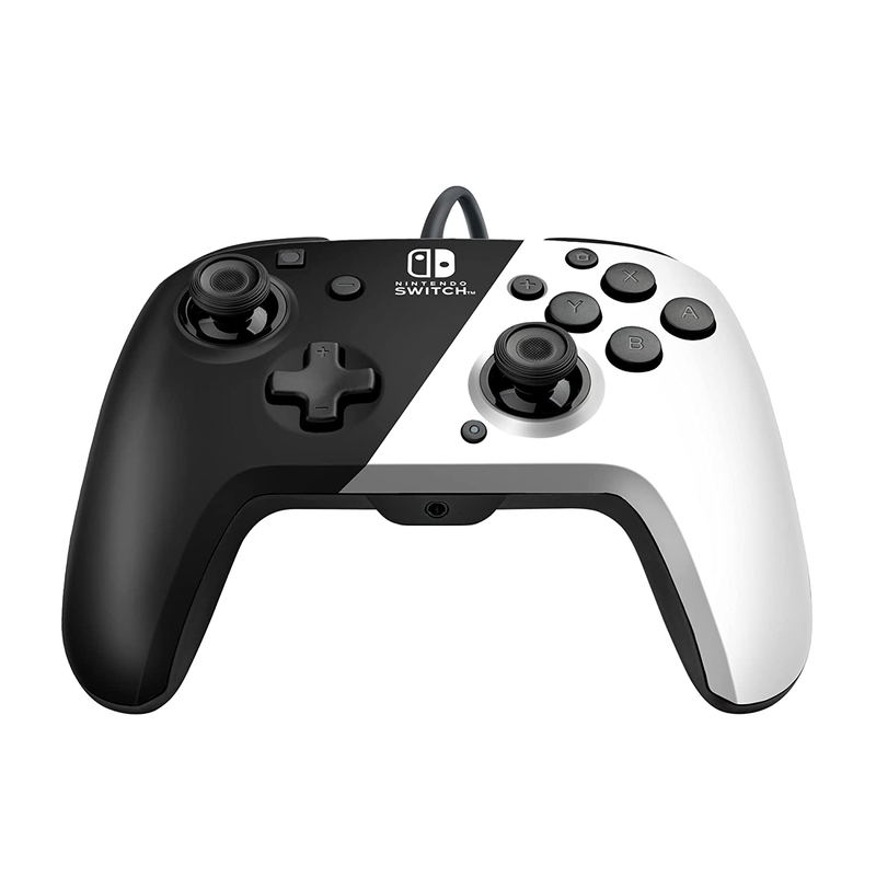 PDP Faceoff Deluxe + Audio Wired Controller for Nintendo Switch (Black/White) image 7
