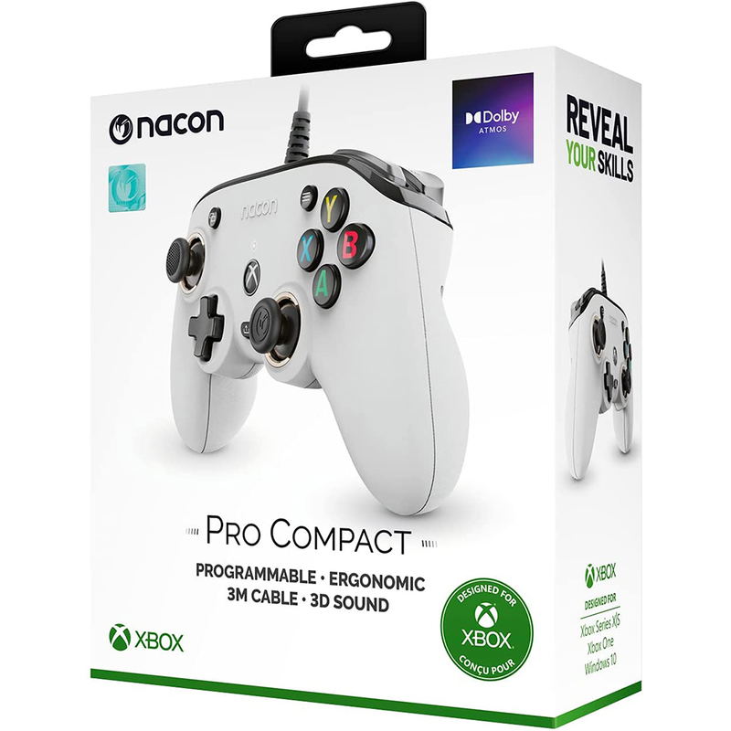 Nacon Pro Compact Controller for Xbox One/Xbox Series X|S (White) image 1