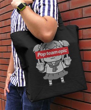 Pop Team Epic No Gyoretsu Ga Dekiru Large Tote Bag Black