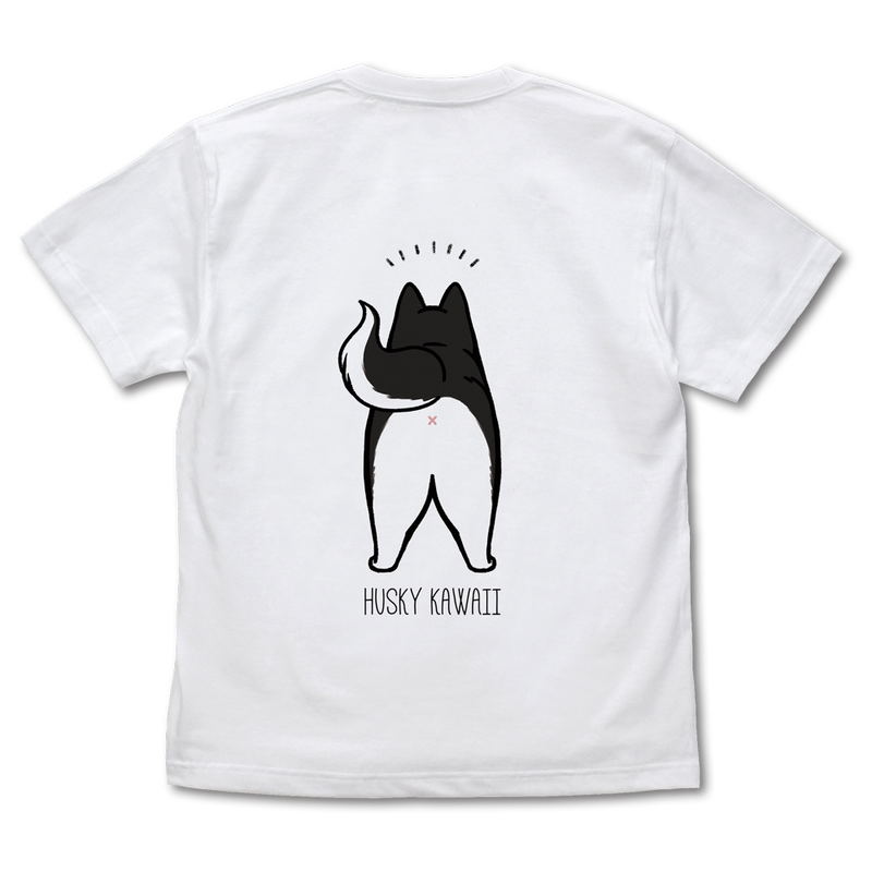 Hamaji - Husky Kawaii T-shirt Black & White (S Size) image 2
