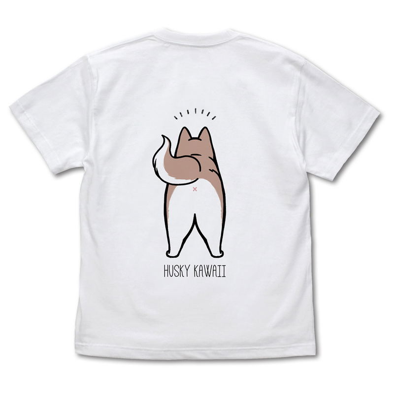 Hamaji - Husky Kawaii T-shirt Red & White (M Size) image 2