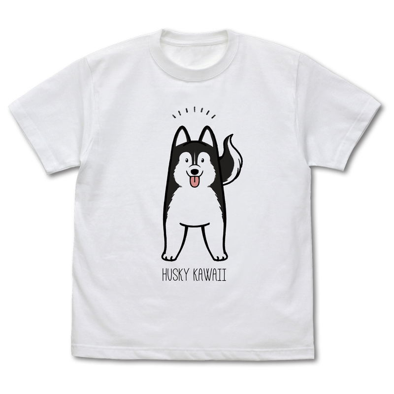 Hamaji - Husky Kawaii T-shirt Black & White (XL Size) image 1