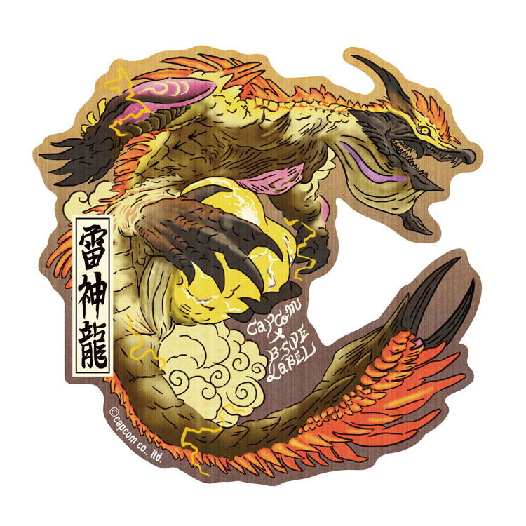 Capcom x B-Side Label Sticker Monster Hunter Thunder Serpent Narwa Ukiyo-e image 1