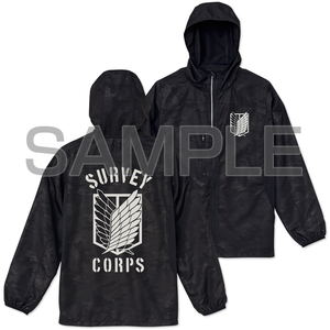 Attack On Titan Survey Corps Micro Ripstop Zip Hoodie Woodland Black (M Size)_