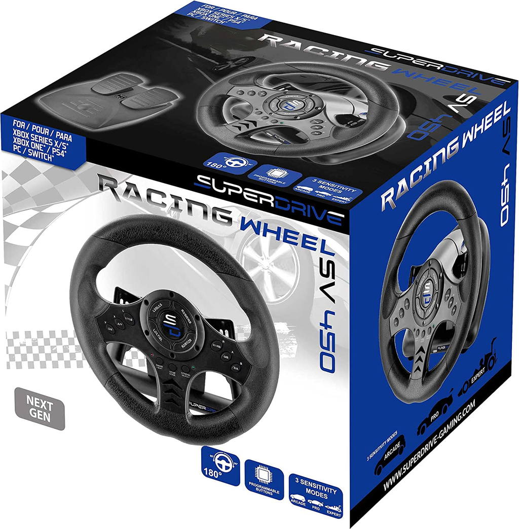 SUPERDRIVE Racing Wheel SV450 for PC, PS4, XONE, SW, XSX, XSS
