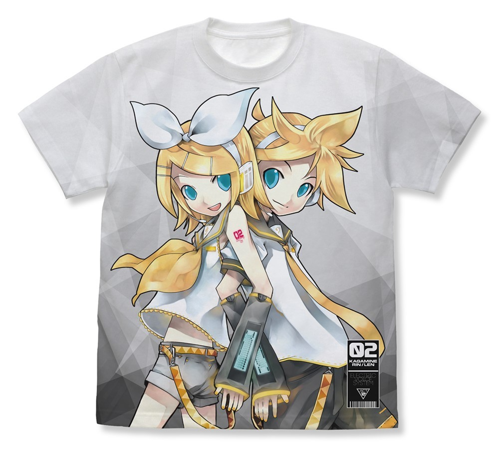 Kagamine Rin/Len Full Graphic T-shirt White (M Size)