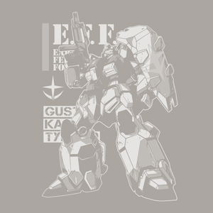 Mobile Suit Gundam: Hathaway's Flash Gustav Karl Type-00 T-shirt Light Gray (XL Size)_