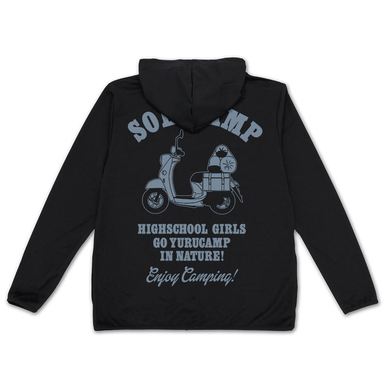Yuru Camp - Rin Shima's Scooter Thin Dry Hoodie Black (L Size) image 1