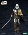 ARTFX+ Star Wars The Mandalorian 1/10 Scale Pre-Painted Figure: Mandalorian & Grogu with Beskar Staff thumbnail 2