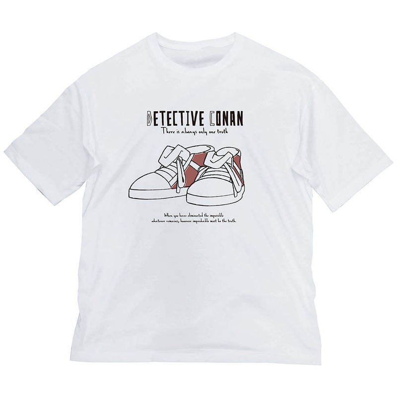 Detective Conan: Conan's Kick Strengthening Shoes Big Silhouette T-shirt White (XL Size) image 1
