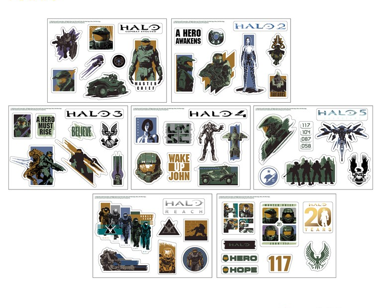 Fanthful Halo Series 20th Anniversary Gadget Decal Pack Sticker