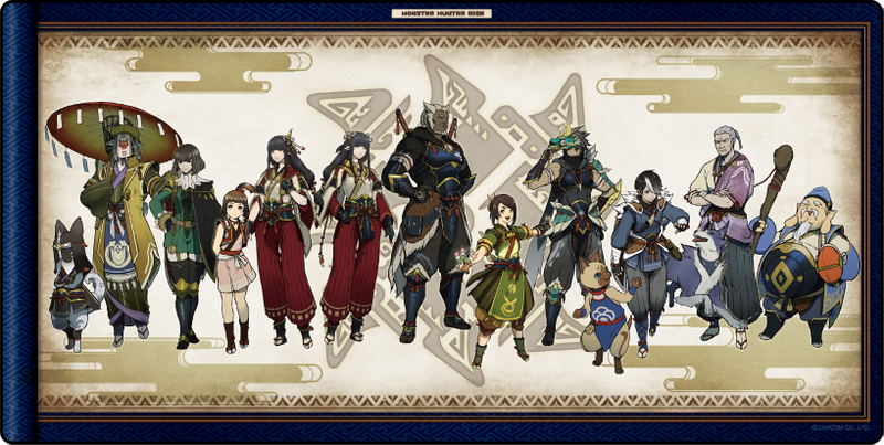 Monster Hunter Rise - People of Kamura Village Gaming Mouse Pad image 1
