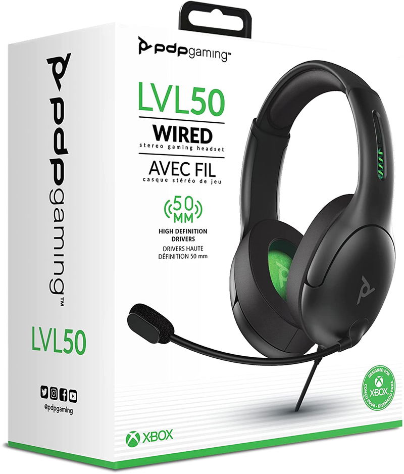 PDP Gaming LVL50 Wired Stereo Gaming Headset for Xbox One (Black) image 1