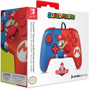 Faceoff Deluxe Wired Pro Controller for Nintendo Switch (Red/Blue Mario)