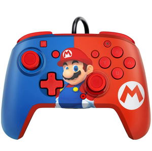 Faceoff Deluxe Wired Pro Controller for Nintendo Switch (Red/Blue Mario)_