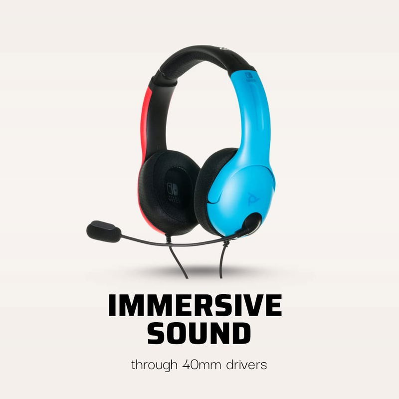 PDP Gaming LVL40 Stereo Headset with Mic for Nintendo Switch (Neon Blue-Red) image 3