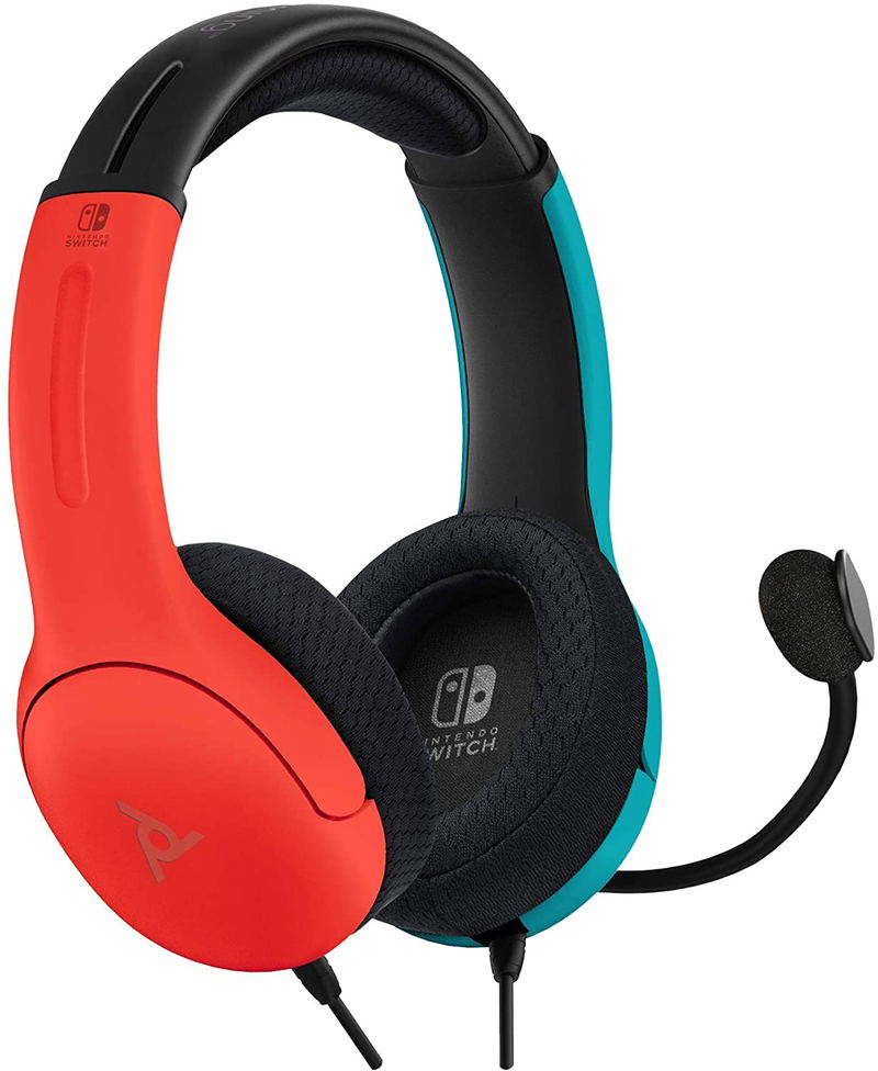 PDP Gaming LVL40 Stereo Headset with Mic for Nintendo Switch (Neon Blue-Red) image 2