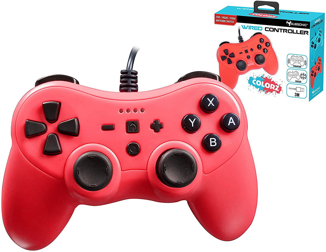Subsonic Colours Controller for Nintendo Switch (Red) for Nintendo Switch