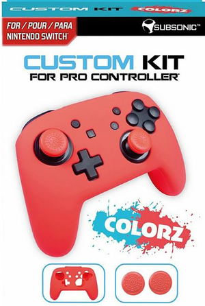 Subsonic Silicon Protective Cover Custom Kit for Pro Controller for Nintendo Switch (Red)_